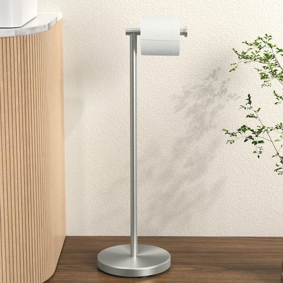 KES Toilet Paper Holder Free Standing 26" H (Taller Version), Toilet Paper Roll Holder Stand with Weighted Base for Bathroom, 18/8 Stainless Steel Brushed