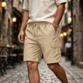 thumbnail image 2 of HappyYEE Men’s Elastic Waist Cargo Shorts, Loose Bermuda Shorts with Multi Pockets, Casual Outdoor Sports Bottoms XXL, 2 of 9