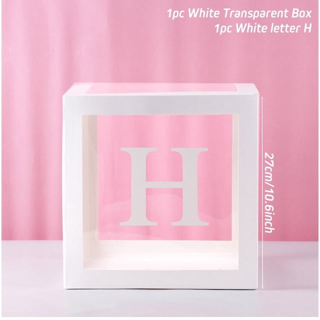 Caja de embalaje transparente con Nombre del alfabeto, caja de globos de cumpleaños, decoración de fiesta de primer cumpleaños, globos de látex para niños, Baby shower para niñas