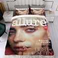 thumbnail image 4 of Billie Eilish Conjunto de sábanas temático, trío de piezas, cómodo y amigable con la piel, diseño único, regalo de decoración para el hogar para familiares, amigos y fans,173X218cm, 4 of 6