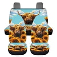 thumbnail image 7 of Pzuqiu Highland Cow Sunflower Car Accessories Set Breathable Universal Automotive Vehicle Seat Cover Easy to Install Car Interior Accessories Car Seat Cushion Universal Fit Most Sedans, 7 of 7