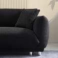 thumbnail image 5 of 87" Modern Sofa Couch for Living Room, Mid Century Lambswool Fabric 3-Sofa with Solid Wood Frame and Stable Meatal Legs Couch with 2 Pillows for Apartment, Small Space, Black, 5 of 6