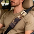 thumbnail image 4 of Xoenoiee Vintage Lion Cross Print 5 PCS Car Accessories PU Leather Auto Seat Covers Set with Universal Seatbelt Pads and Car Arm Rest Cover for SUV Trunk Sedan, 4 of 7