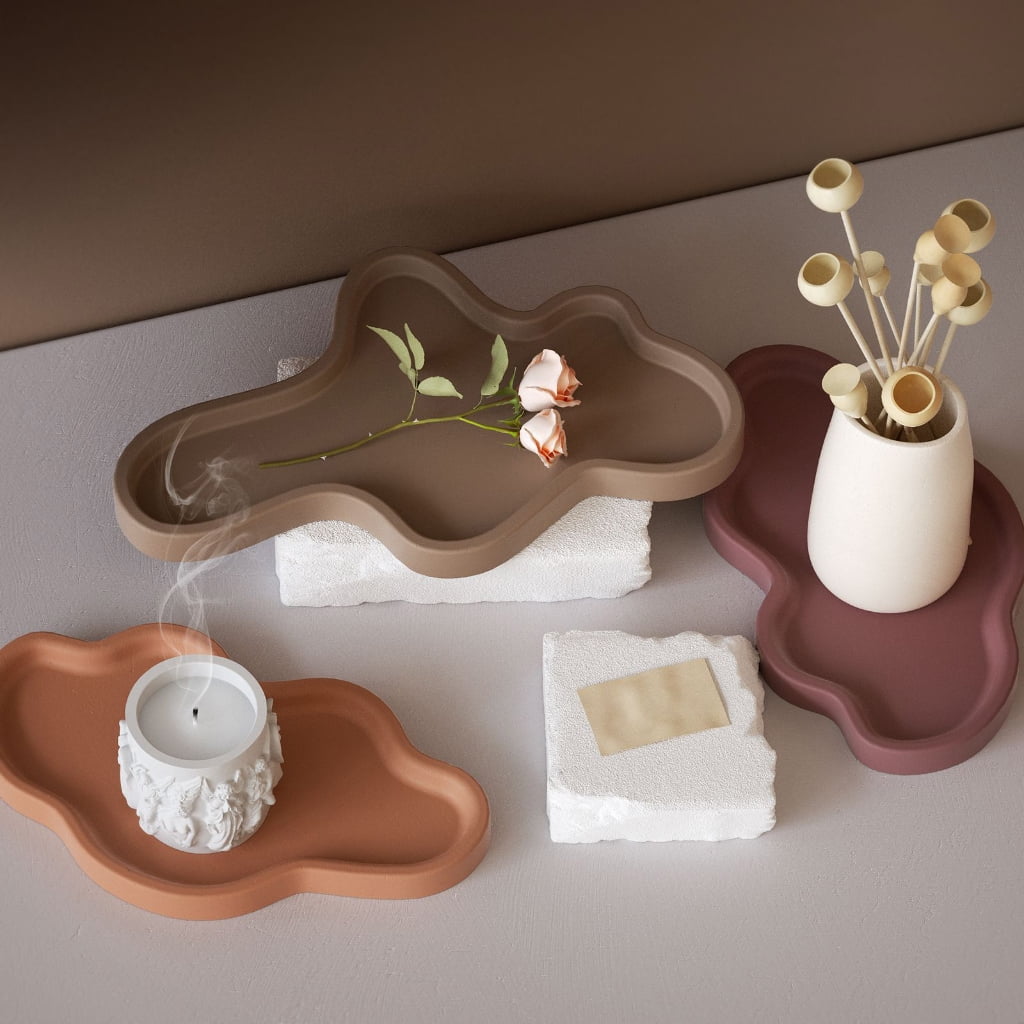 WINDLAND Stylish Resin and Concrete Tray Making with Sturdy Silicone Oval Molds