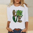 thumbnail image 1 of Meichang Hauts à Manches 3/4 pour Femmes T-Shirts Jour de la Saint-Patrick T-Shirts Graphiques Trèfle Vert Hauts Irlandais Chanceux T-Shirts Décontractés Col Rond Cadeaux Jour de la Saint-Patrick pour Femmes, 1 of 4
