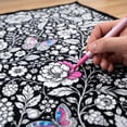 thumbnail image 5 of DIY Coloring Blanket, 50"x60" Vintage Peony Flower DIY Coloring Throw Blanket, Washable Velvet Blanket, Relaxing Art Hobby Blanket for Teens and Adults, 5 of 5