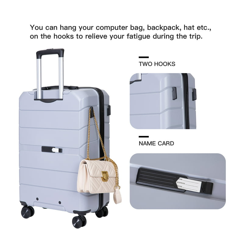 Lot de 3 valises rigides Sohito Inka Extensibles 55, 65 et 75 cm Silver -  Gris clair