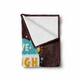 thumbnail image 2 of Love Soft Flannel Fleece Blanket, Colorful Hipster Hot Air Balloon with Live Laugh Love Phrase Cheerful Fun Retro Style, Cozy Plush for Indoor and Outdoor Use, 60" x 80", Multicolor, by Ambesonne, 2 of 6