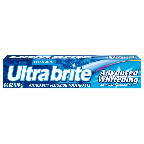Ultrabrite Advanced Whitening Toothpaste, Clean Mint, 6 oz