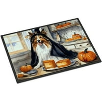 Carolines Treasures DAC1813MAT 18 x 27 in. Unisex Sheltie Fall Kitchen Pumpkins Doormat