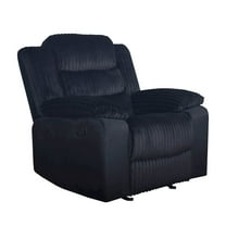 New Classic Furniture Willow Wood & Fabric Glider Recliner in Black