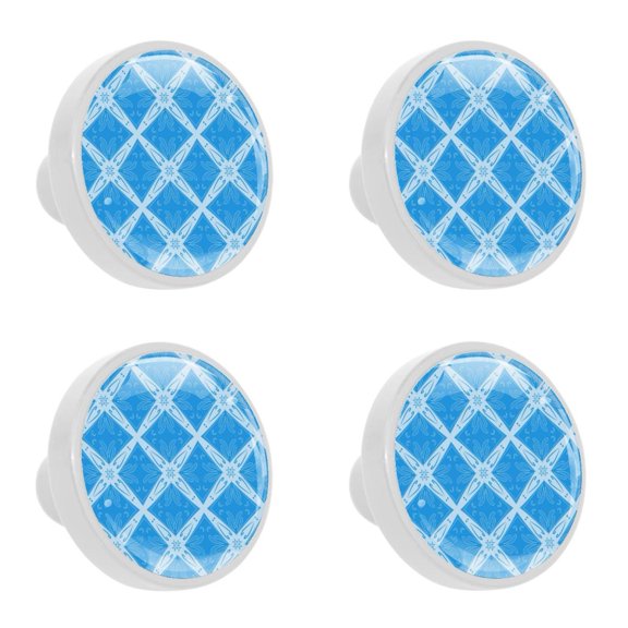 4 Pcs Boho Pattern Knobs for Kitchen Cabinet Cupboard Dresser Bookcase Drawer Pulls Handles Round Home Decor