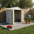 thumbnail image 5 of Zateety Outdoor storage sheds 4FTx6FT Apex roof White+Yellow, 5 of 10