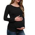 thumbnail image 2 of KIHOUT Maternity Clothes for Women Ladies Fashion Solid Color Long Sleeve Pregnant Ladies Casual Crew Neck Top, 2 of 7