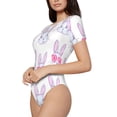 thumbnail image 2 of Naloa Heart Rabbit Women's Short-Sleeved Onesie, One-Piece Swimsuit for Parties, dates, clubs - Medium, 2 of 9