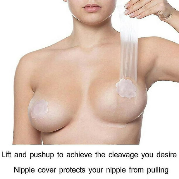 Women Invisible Silicone Breast Pad Boob Lift Up Tape Push Up Bra Nipple  Cover 