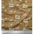 thumbnail image 1 of Soimoi Viscose Chiffon Fabric Pencil,Anchor Hook & Deer Animal Print Fabric by The Yard 42 Inch Wide, 1 of 1