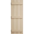 thumbnail image 3 of Ekena Millwork 17 1/2"W x 62"H Rustic Three Board Spaced Board-n-Batten Rough Sawn Faux Wood Shutters (Per Pair), Primed Tan, 3 of 11