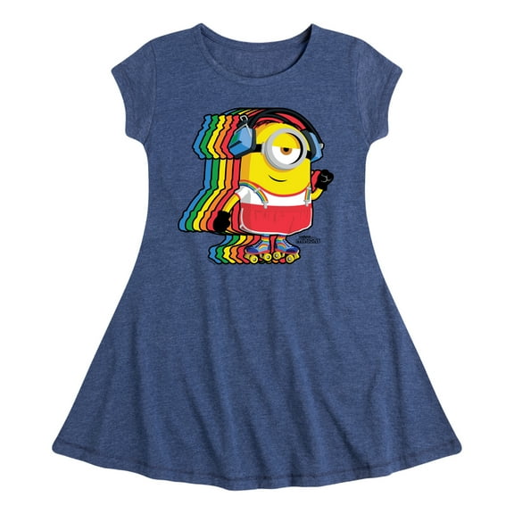 Despicable Me Minions - Retro Rainbow Skater - Toddler & Youth Girls Fit & Flare Dress