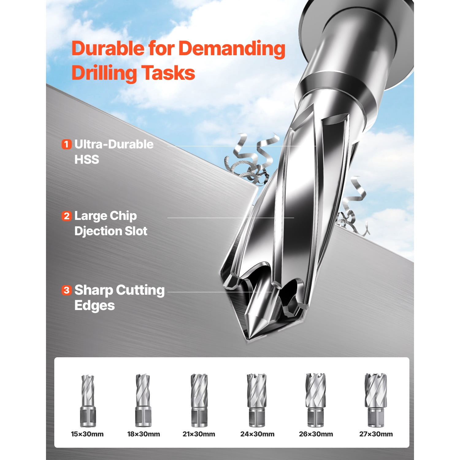 KFFKFF Magnetic Drill with 1450W Motor, 2-inch Coring Capacity, 2922 lbf Magnetic Force, Portable Electric Drill Press with 6 Coring Bits, Adjustable Speed,Ideal for Metal Drilling and Industrial Use