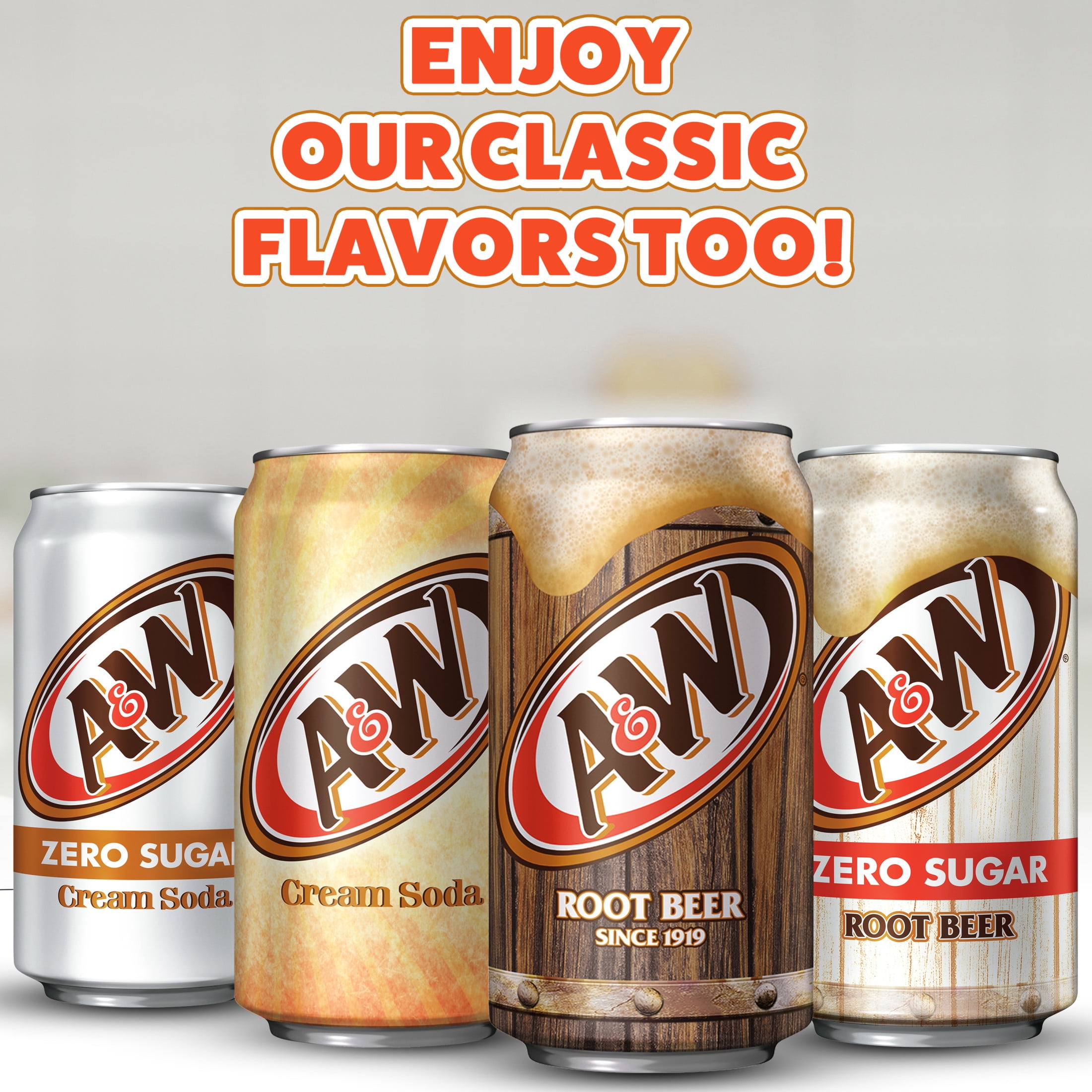 A&W Ice Cream Sundae Soda Pop, 12 fl oz, 12 Pack Cans