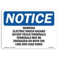 thumbnail image 1 of SignMission OS-NS-A-1218-L-18912 12 x 18 in. OSHA Notice Sign - Warning Electric Shock Hazard Do Not Touch, 1 of 1