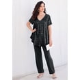 thumbnail image 5 of Roaman's Women's Plus Size Petite Plus-Size 2 Piece S/S Sequin Top And Pant Set, 5 of 5