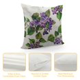 thumbnail image 4 of Floral Throw Pillow Cover Violet Watercolor Painting Colorful Wildflowers Leaves Blossom Square Pillow Case Cushion Cover for Home Car Decorative Cotton Linen, 4 of 5