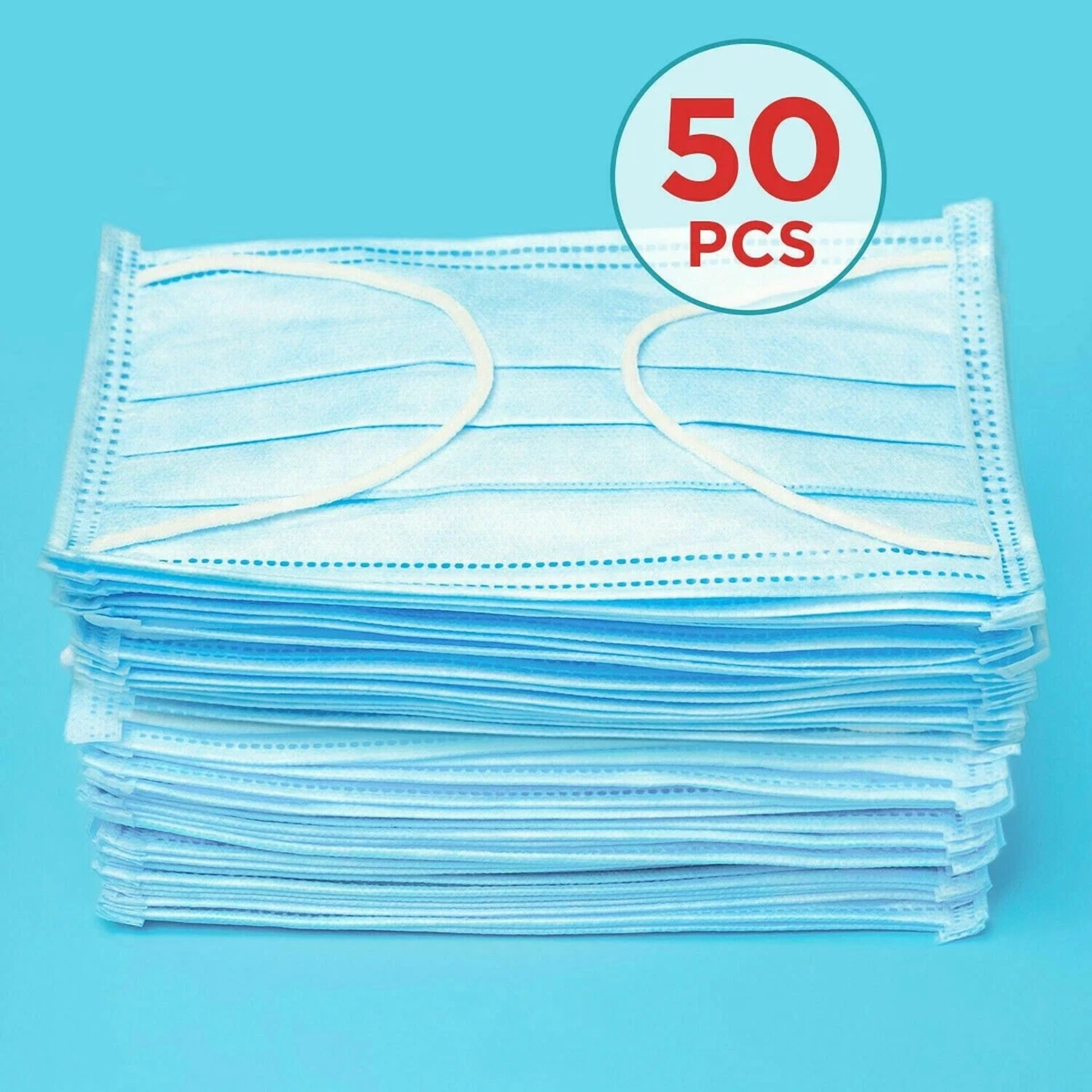 CRESTIN- 100 Face Masks Disposable Filter Protective 3 Ply Surgical Mask Elastic Earloop