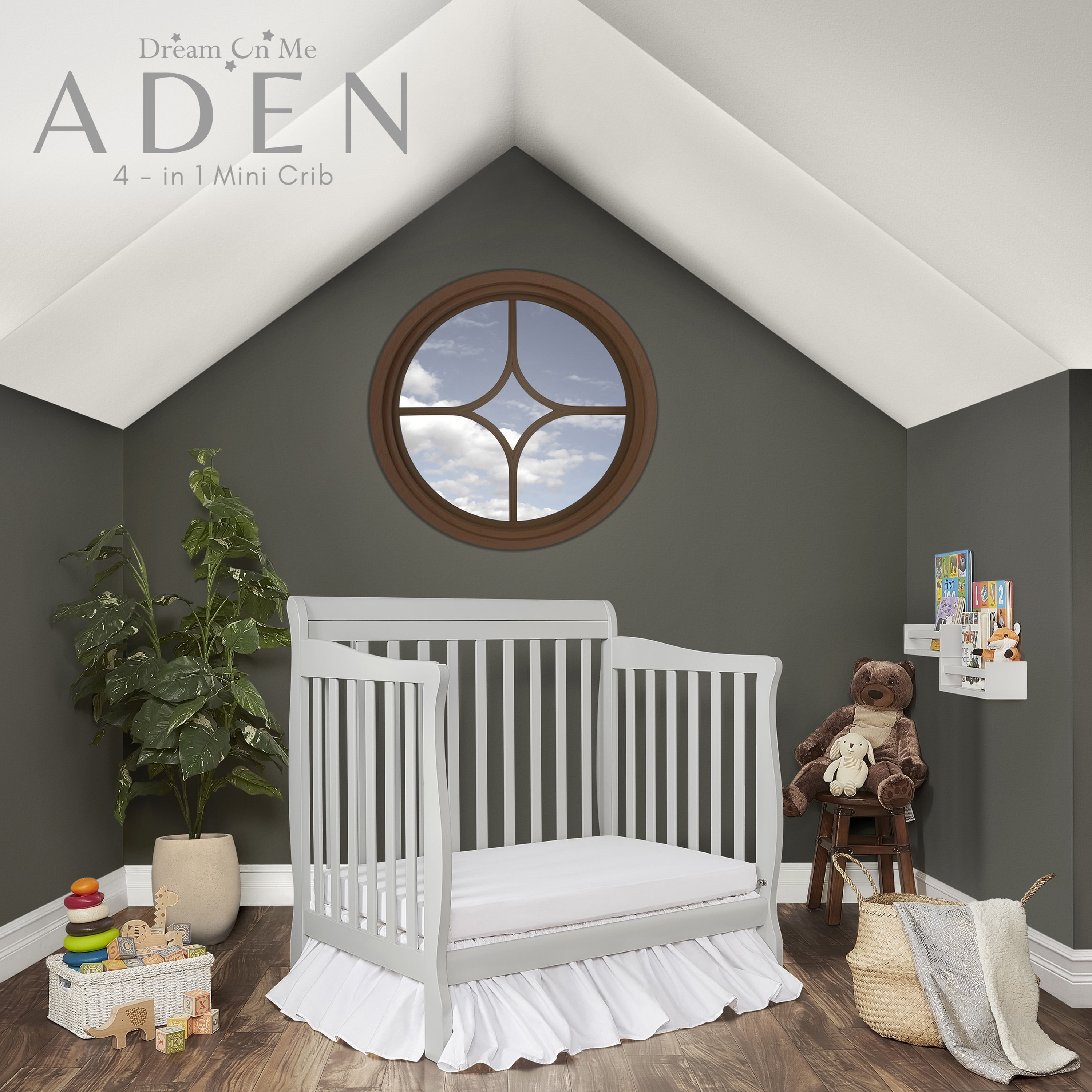 4-in-1 Convertible Mini Crib Mystic Grey Zimbabwe Ubuy