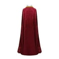 thumbnail image 4 of Htigea Unisex Capes King & Queen Cloak Velvet Color Block Party Cloaks for Women and Men Wine M, 4 of 4