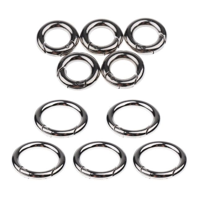 10pcs Empuje La Puerta Dividido A Presión De Resorte Plateado Mosquetón 20 Mm Sunnimix Llavero mosquetones
