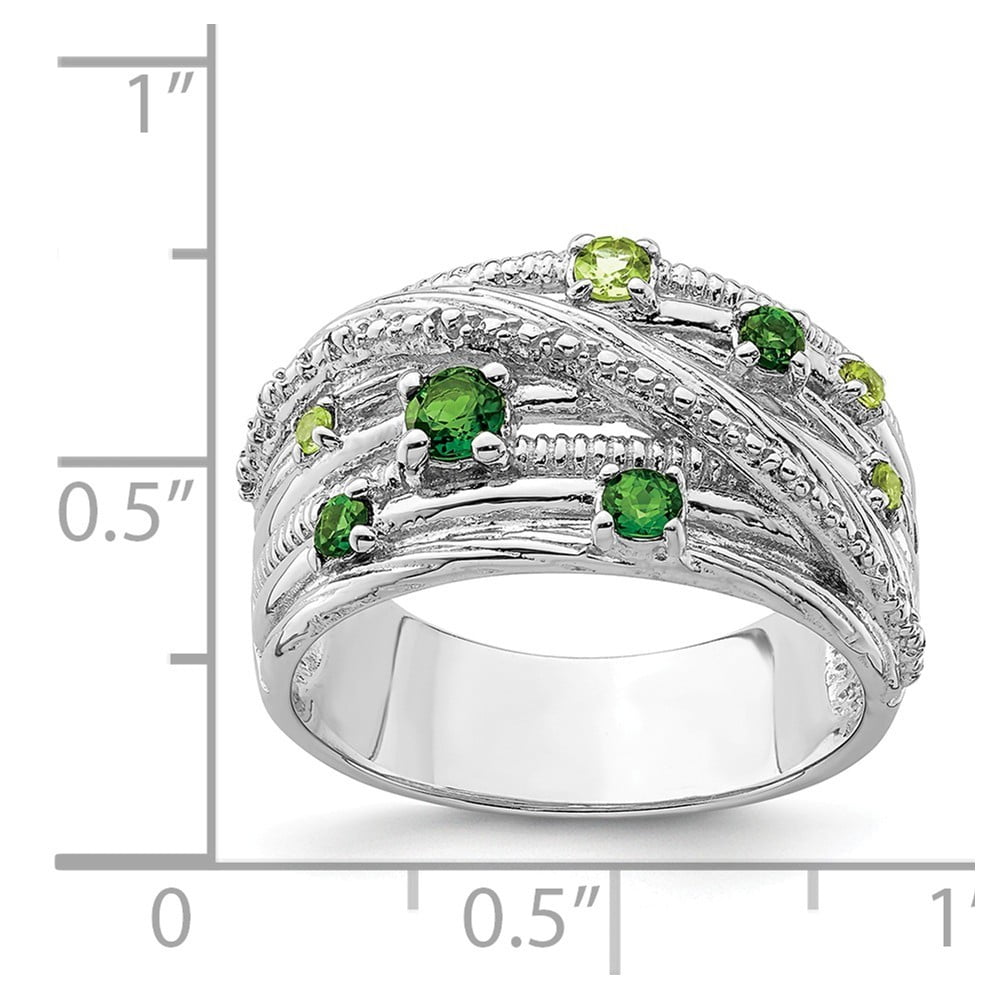 925 Sterling Silver Rhod-plat Chrome Diopside and Peridot Pendant