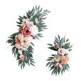 thumbnail image 4 of Tachiuwa 2Pcs Artificial Floral Swag Wedding Arch Flowers Green Leaves Rustic Silk Flowers Welcome Sign Decoration for Ceremony Window bean paste pink, 4 of 10