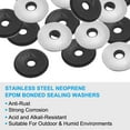 thumbnail image 3 of Uxcell 5.5x19mm 304 Stainless Steel EPDM Bonded Sealing Neoprene Rubber Washers, 80 Pieces, 3 of 6