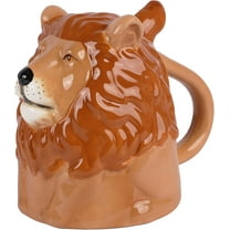 Servette Home, Lion Coffee Mug 10oz Upside Down Lion (Brown) Ceramic
