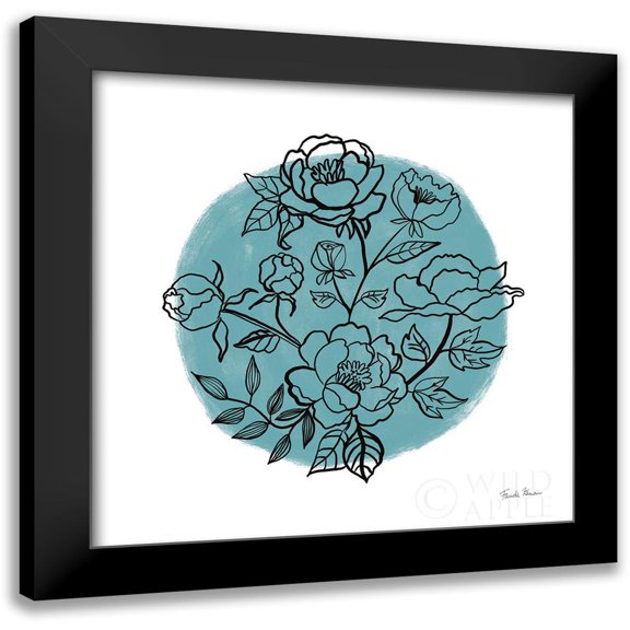 Zaman, Farida 12x12 Black Modern Framed Museum Art Print Titled - Black and White Botanical I
