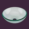 thumbnail image 2 of Renovator's Supply Mini Tempered Glass Frosted Textured Vessel Sink Bowl with Drain, 2 of 10
