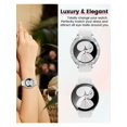 thumbnail image 2 of 2pcs/Set Ladies' Rose Gold Dual Rows Of Diamond Inlay Hollow Out Watch Protective Case + Clear Hard Glass Screen Protector For Samsung Galaxy Watch 4 5 6 Series (40/44mm), 2 of 4