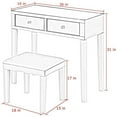 thumbnail image 6 of Posh Living Caleb 2-Drawer Mirrored Bedroom Vanity with Stool in White, 6 of 6