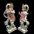 thumbnail image 6 of Krishna Statue, Gold Leaf Work Figurine, Large 24 inches White Marble Krishna idol, Hindu Divine Kanha Handpainted Murti, Home Temple Pooja Decoration , Religious Wedding Housewarming Gifts Sculpture, 6 of 7