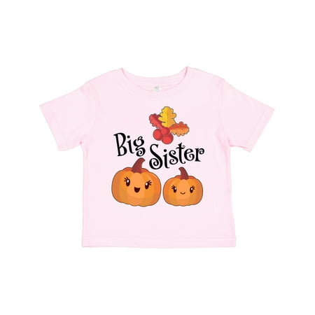 

Inktastic Big Sister Pumpkins with Fall Leaves Gift Toddler Toddler Girl T-Shirt