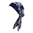 thumbnail image 4 of Segolike Soft Women Turban Head Wrap Scarf Hat Girls Hair Cover Sleeping Beanie Sleep Turbans Headscarf African Headwrap Headwear Cap Headband Dark Blue, 4 of 8