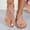 Khaki, variant on Women's Herringbone Sandals, Round Toe Casual Floral Design Bohemian Beach Style White