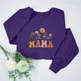 thumbnail image 2 of Culottes pour Femmes Femmes Manches Longues Chandails Maman Col Rond Chandail Ample Léger Blouse Hauts m Violet, 2 of 7