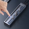thumbnail image 2 of ACASIS Concentrador USB 3.1 de 16 Puertos, Fuente de Alimentación de 90W, Carcasa de Aluminio, Interruptores Individuales, 10Gbps de Alta Velocidad, 2 of 9