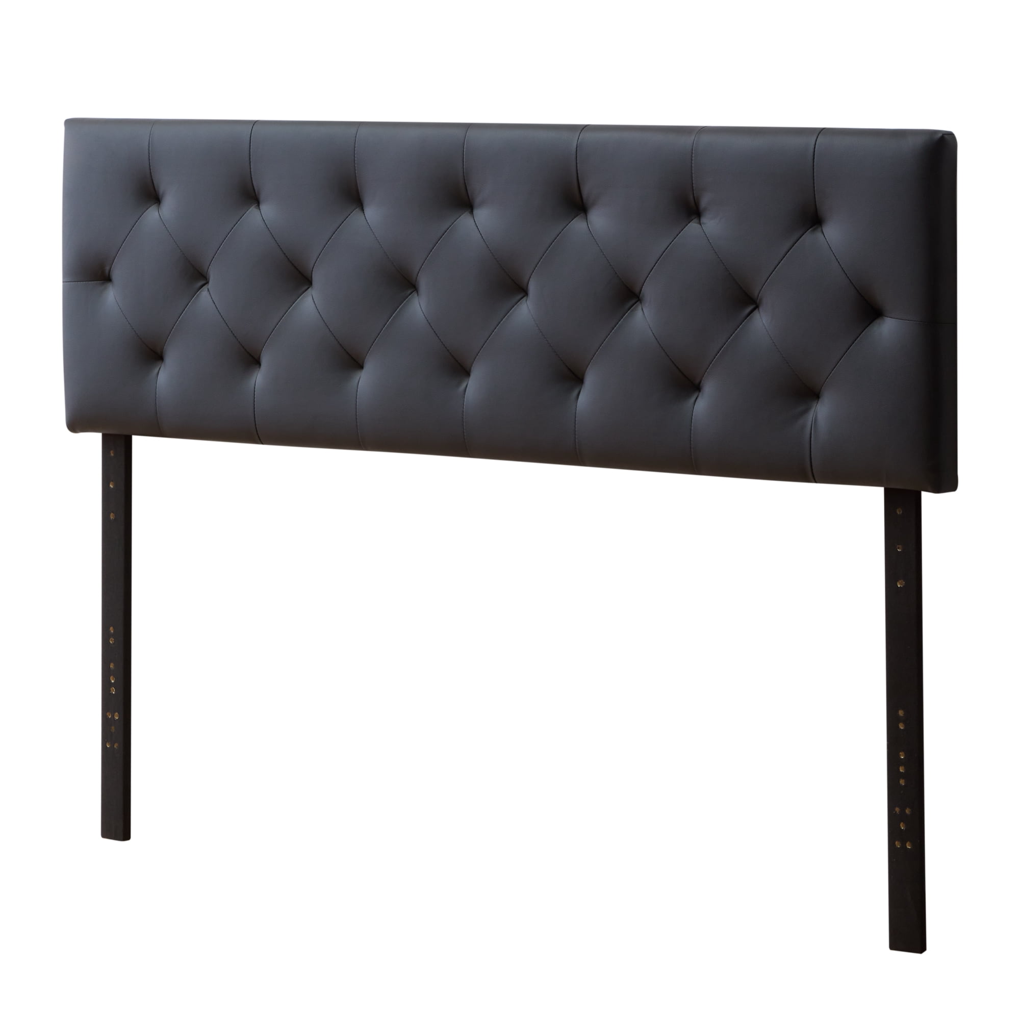 Rest Haven Harrington Faux Leather Upholstered Headboard, Full, Black
