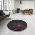 thumbnail image 4 of Ahgly Company Machine Washable Indoor Round Transitional Night Black Area Rugs, 5' Round, 4 of 7