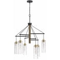 thumbnail image 3 of Cal Lighting Williston 6-Light Metal & Glass Chandelier in Black/Antique Brass, 3 of 4