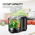 thumbnail image 4 of OVENTE 1.5-Cup Electric Food Chopper, 100W Food Processor with One-Touch Control and Stainless Steel Blade Ideal for Slicing Vegetable, Grinding, Shredding, Mincing, Puree and Meal Prep Black PF1515B, 4 of 7